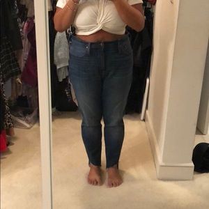 Madewell distressed tulip hem jeans